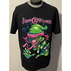 Insane Clown Posse Shirt Mens Large Black Neon Clown Graphic Horror Band Tee